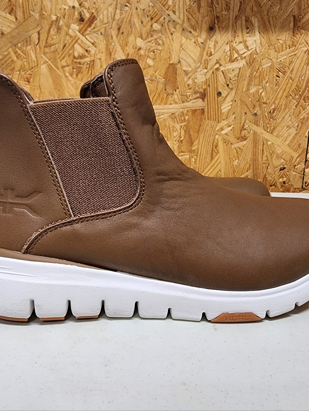 Kuru Flex Astra Brown Slip-On Chelsea Boot with White Sole. New, No Box